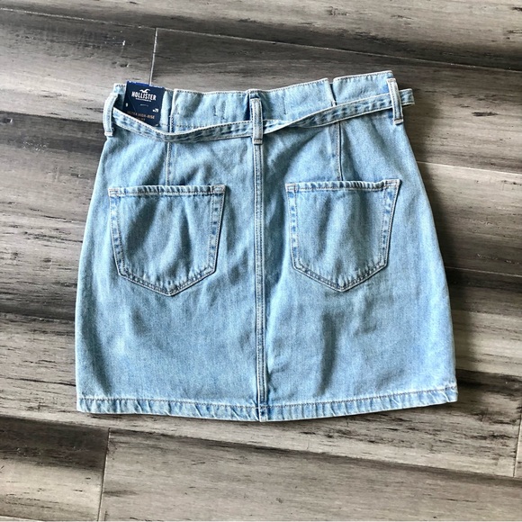 NWT Hollister Ultra High Rise Paper Bag Waist Denim Mini Skirt - Picture 7 of 8
